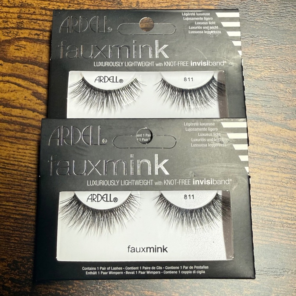 Ardell Faux Mink 811 False‎ Eyelashes Invisiband 2 Pack Black